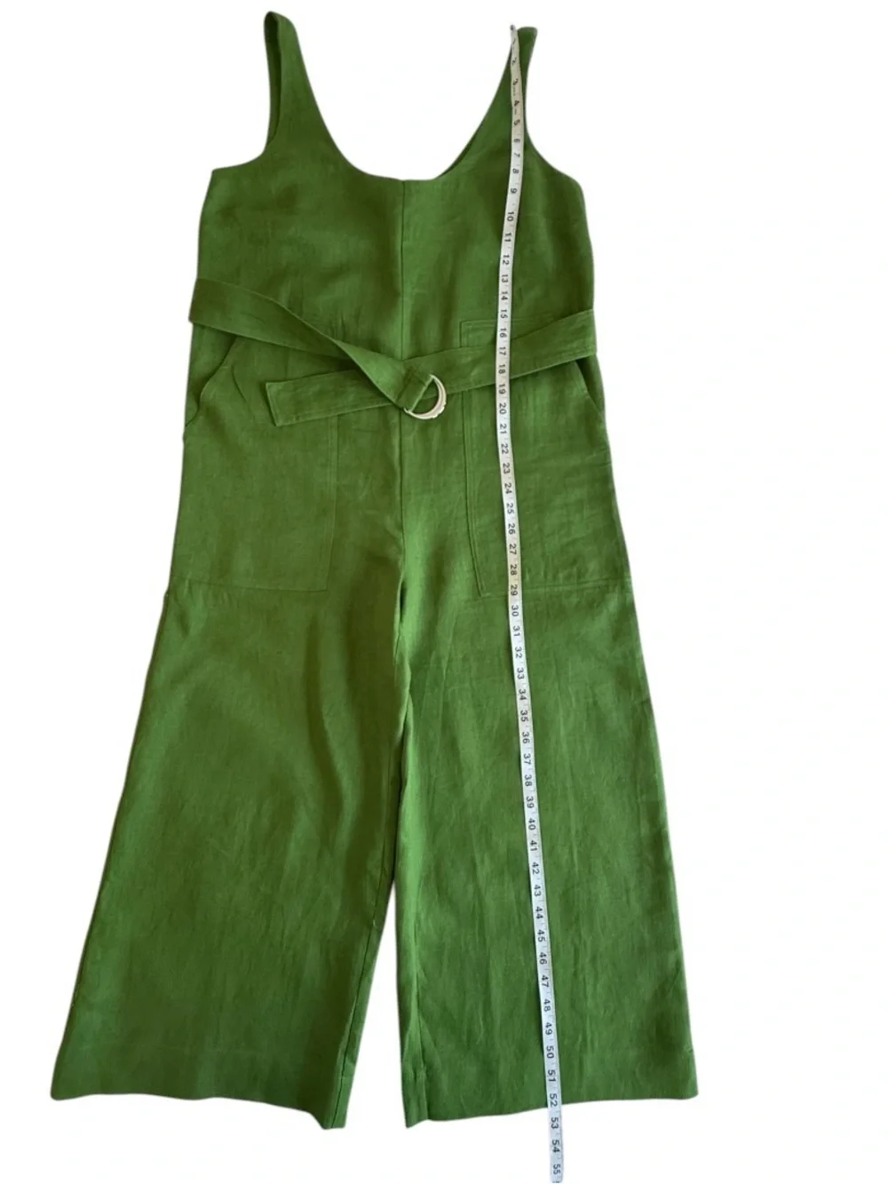 Banana Republic 100% European Linen Wide Leg Jumpsuit Green NWT Sz 6